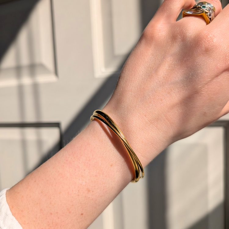 Everyday Gold Duo Bangle – Bracelet – Little Nell Jewellery