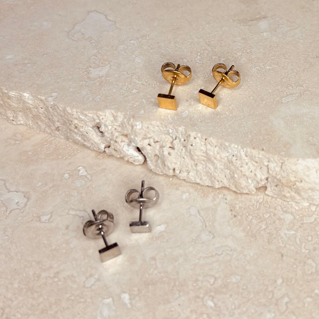 Everyday Square Studs – Stud Earrings – Little Nell Jewellery