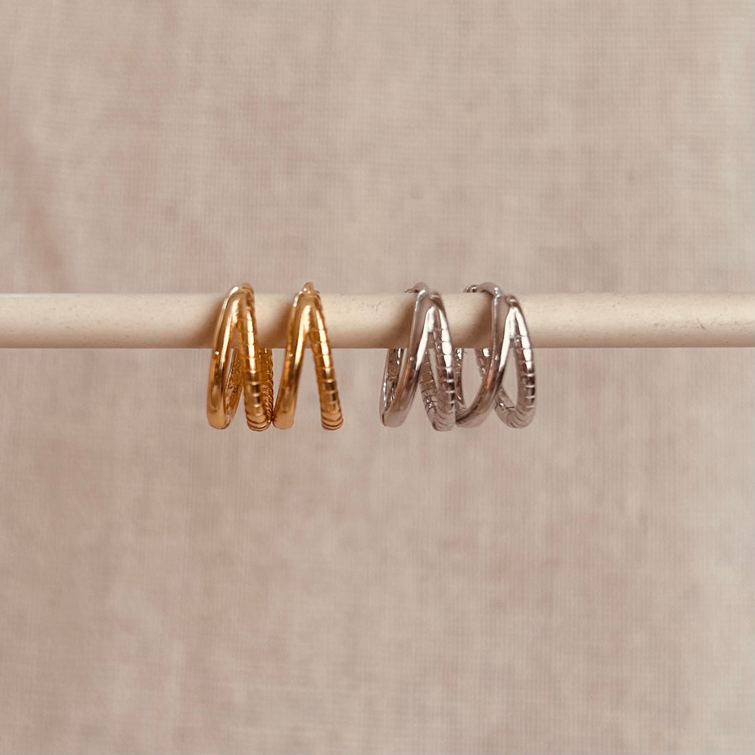 Duo Hoops – Demi Fine Hoop Earrings – Little Nell Jewellery