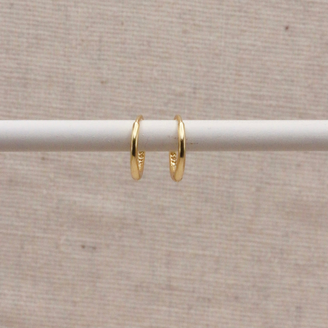 Gold Essential Huggie Hoops – Demi Fine Hoop Earrings – Little Nell Jewellery