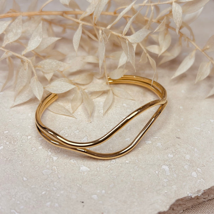 Everyday Gold Abstract Bangle – Bracelet – Little Nell Jewellery
