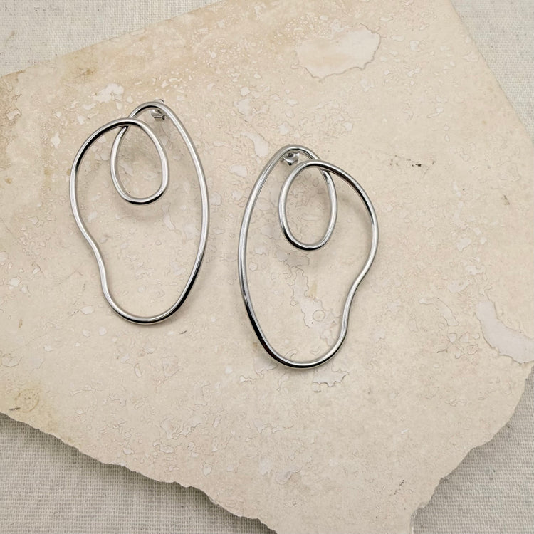 Everyday Silver Matisse Earrings – Statement Earrings – Little Nell Jewellery