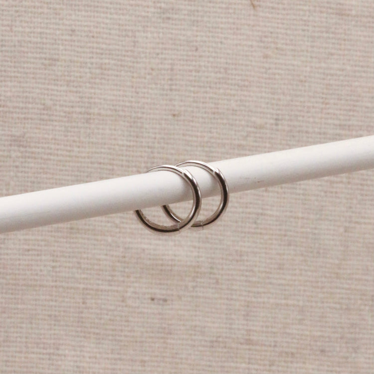 Silver Essential Huggie Hoops – Demi Fine Hoop Earrings – Little Nell Jewellery