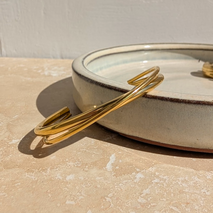 Everyday Gold Duo Bangle – Bracelet – Little Nell Jewellery
