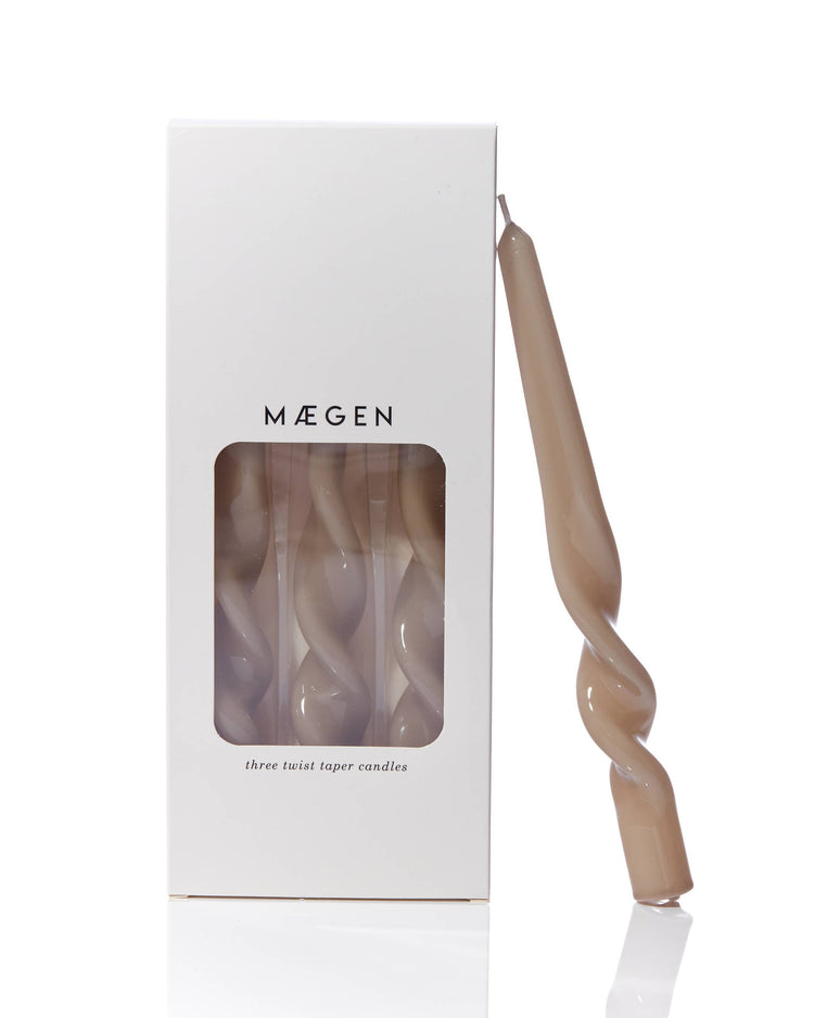 MÆGEN Twist Taper Candles - 3 Pack - Mink – Gift – Little Nell
