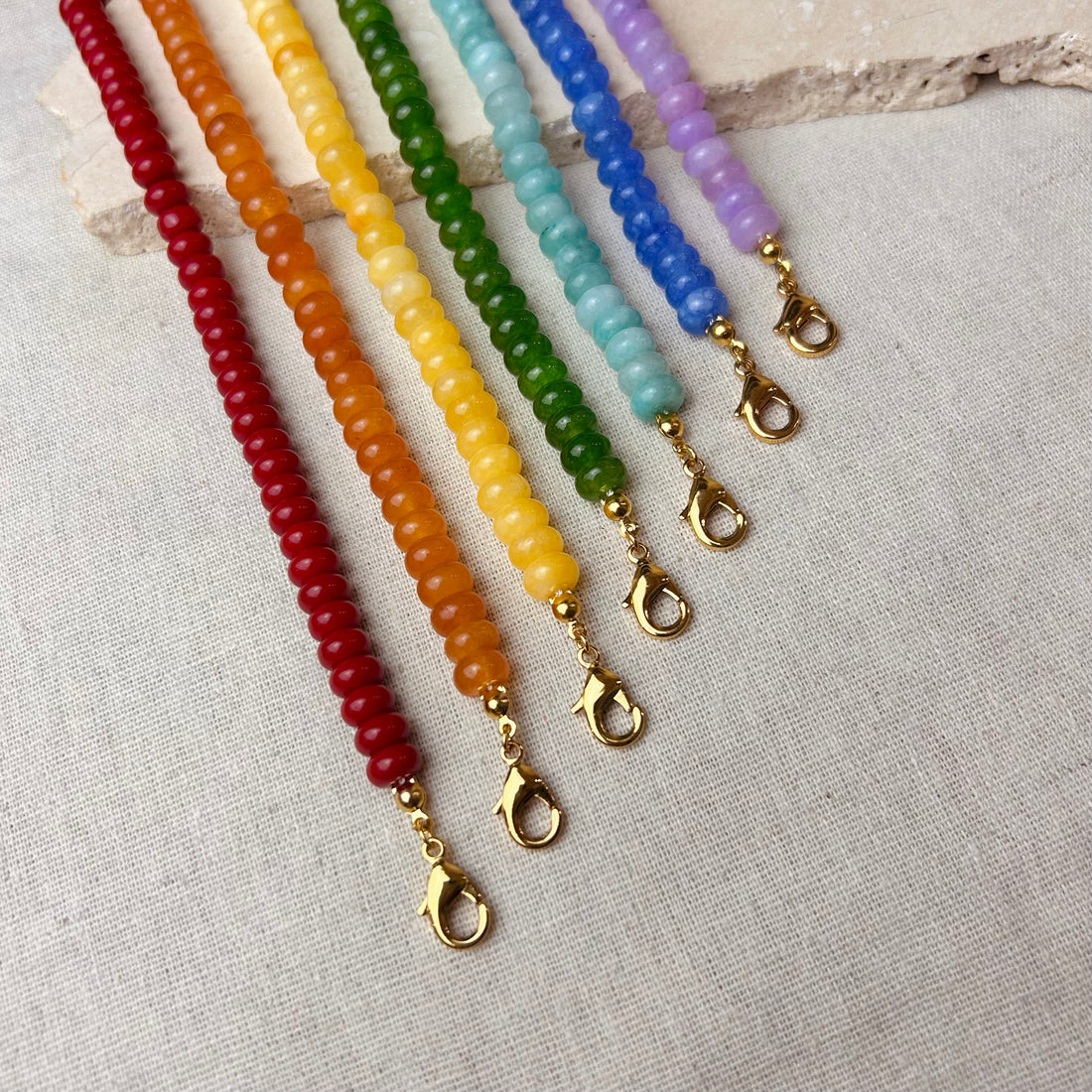 Rainbow Beaded Necklaces - 7 colours – Necklace – Little Nell Jewellery