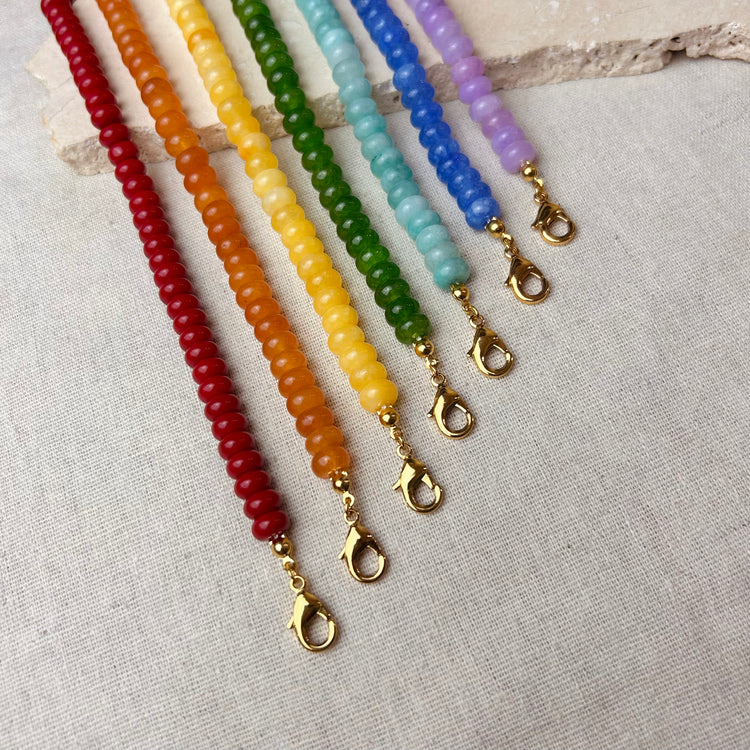 Rainbow Beaded Necklaces - 7 colours – Necklace – Little Nell Jewellery