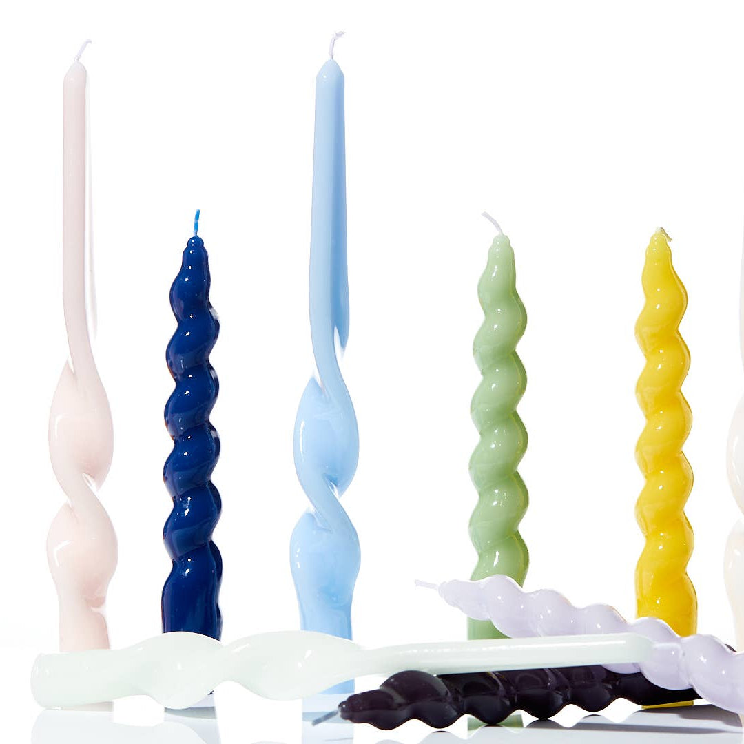 MÆGEN Spiral Taper Candles - 3 Pack - Navy – Gift – Little Nell