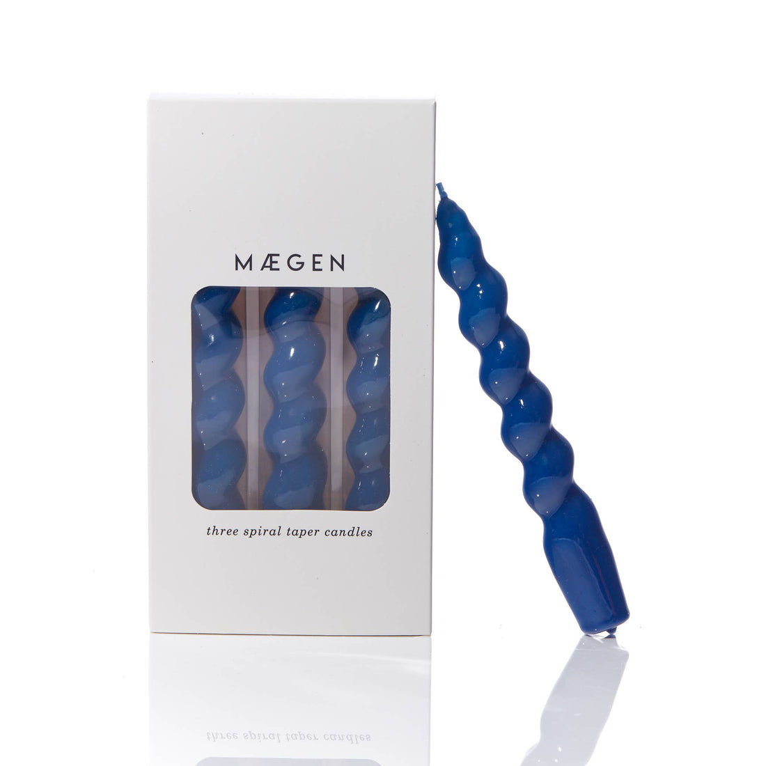 MÆGEN Spiral Taper Candles - 3 Pack - Navy – Gift – Little Nell