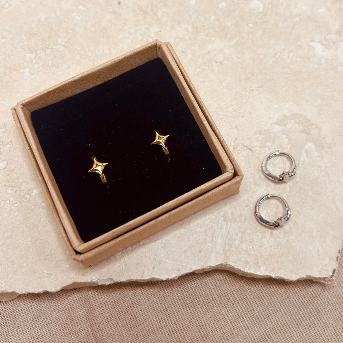 Starlight Huggie Hoops – Demi Fine Hoop Earrings – Little Nell Jewellery