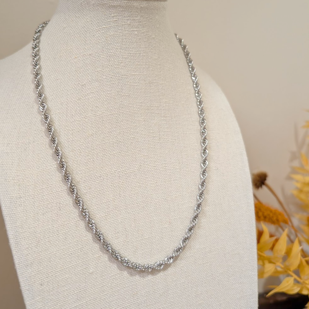 Everyday Silver Rope Chain Necklace – Necklace – Little Nell Jewellery