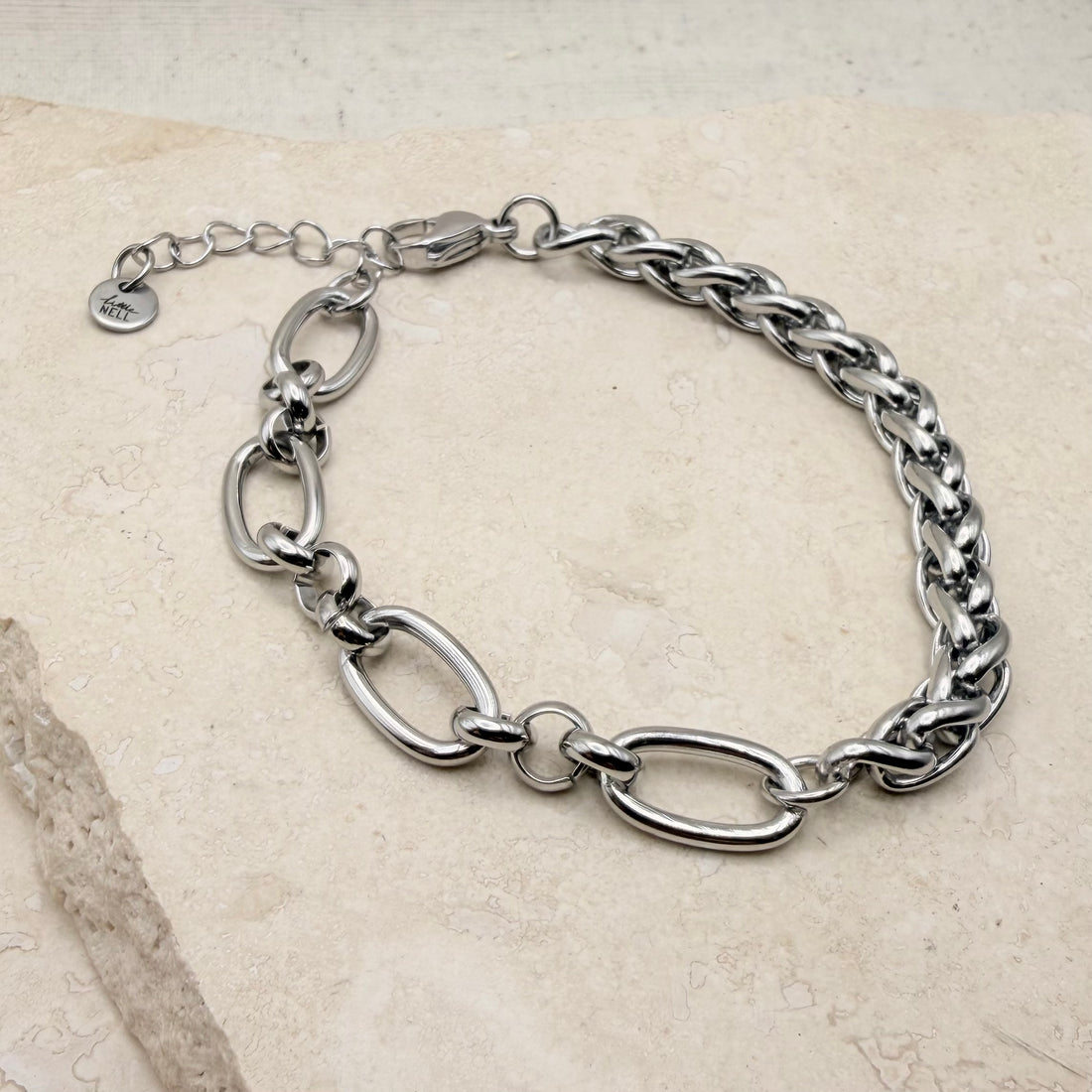 Everyday Silver Mixed Chain Bracelet – Bracelet – Little Nell Jewellery