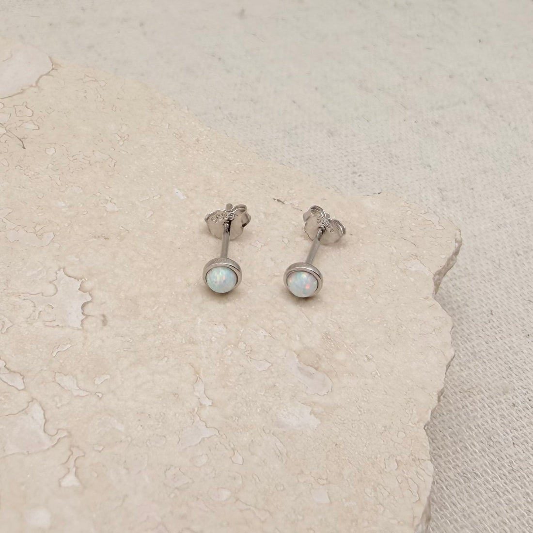 Silver Opal Studs – Stud Earrings – Little Nell Jewellery