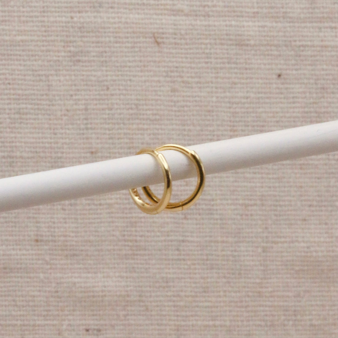 Gold Essential Huggie Hoops – Demi Fine Hoop Earrings – Little Nell Jewellery
