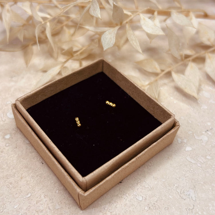 Gold or Silver 3 Dot Studs – Stud Earrings – Little Nell Jewellery