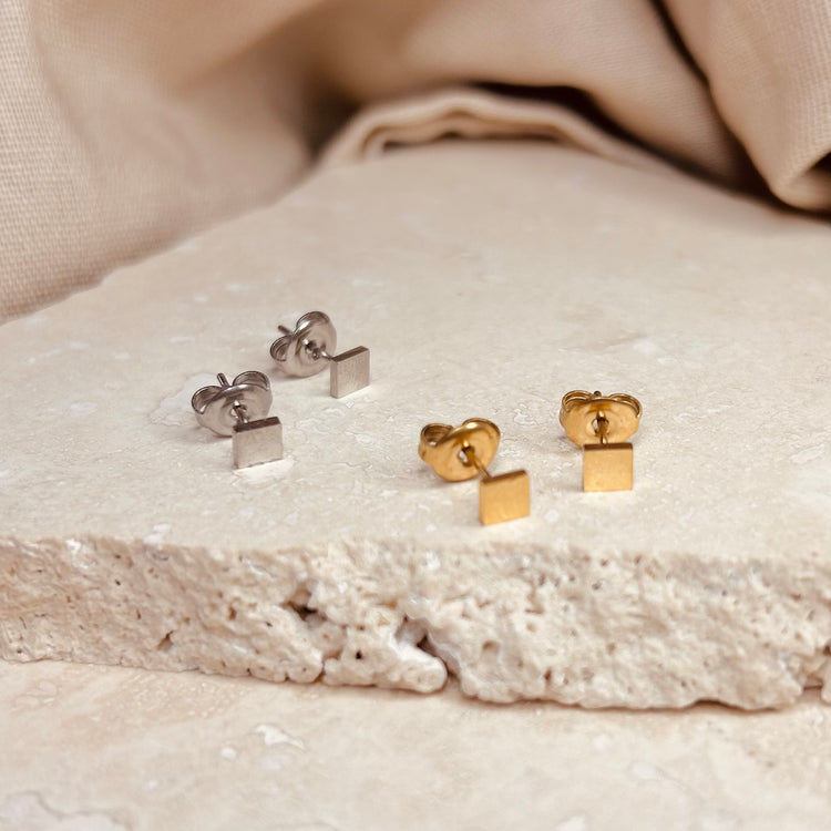 Everyday Square Studs – Stud Earrings – Little Nell Jewellery