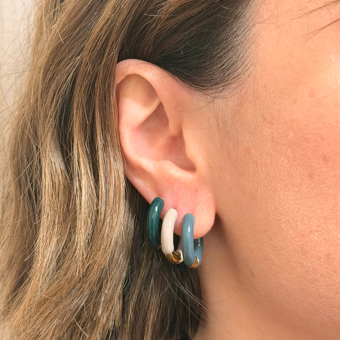 Everyday Enamel Hoops – Hoop Earrings – Little Nell Jewellery