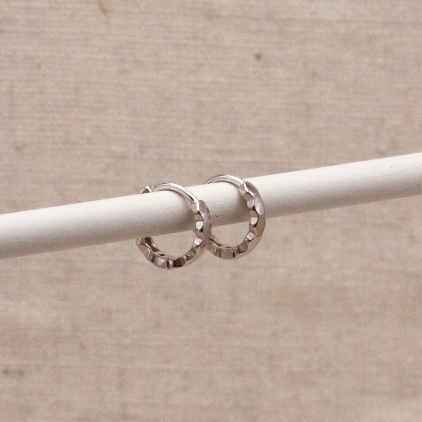 Silver Scallop Huggie Hoops