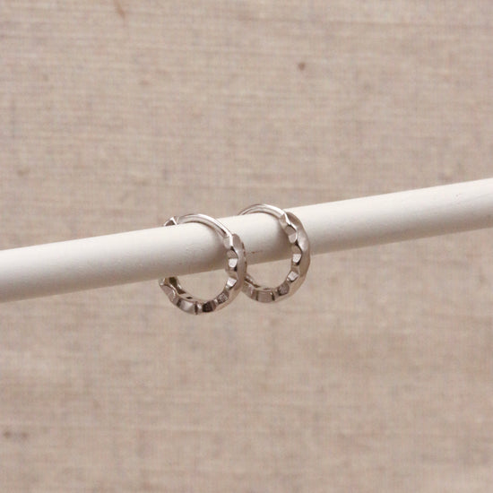 Silver Scallop Huggie Hoops