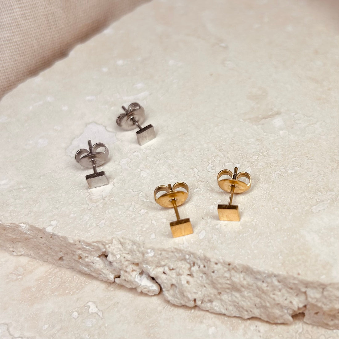 Everyday Square Studs – Stud Earrings – Little Nell Jewellery