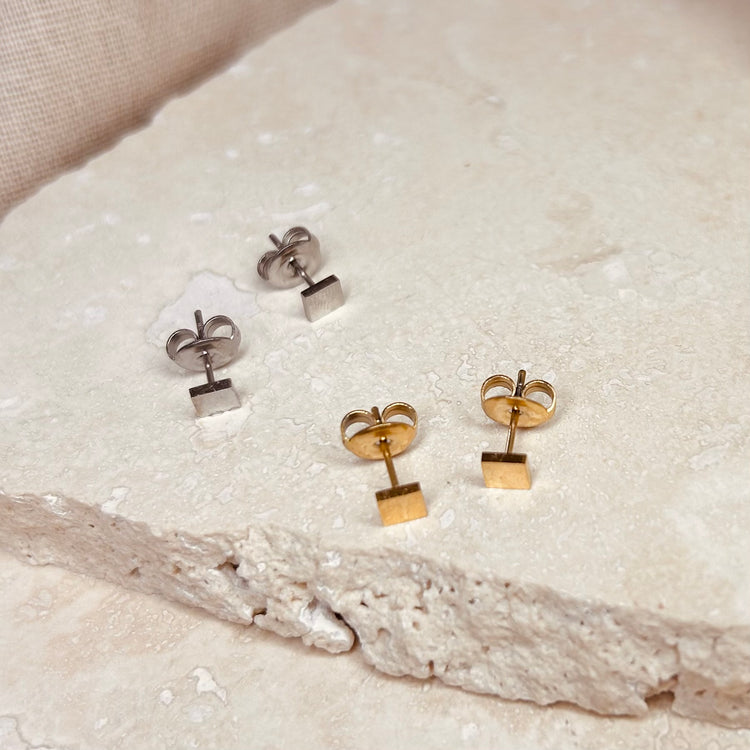 Everyday Square Studs – Stud Earrings – Little Nell Jewellery