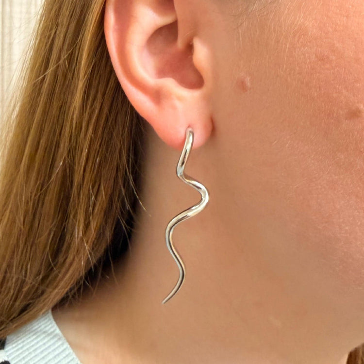 Everyday Silver Statement Swirl Earrings – Statement Earrings – Little Nell Jewellery