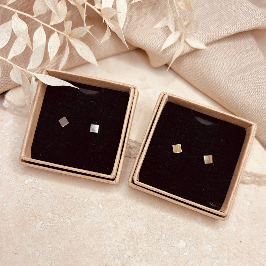 Everyday Square Studs – Stud Earrings – Little Nell Jewellery