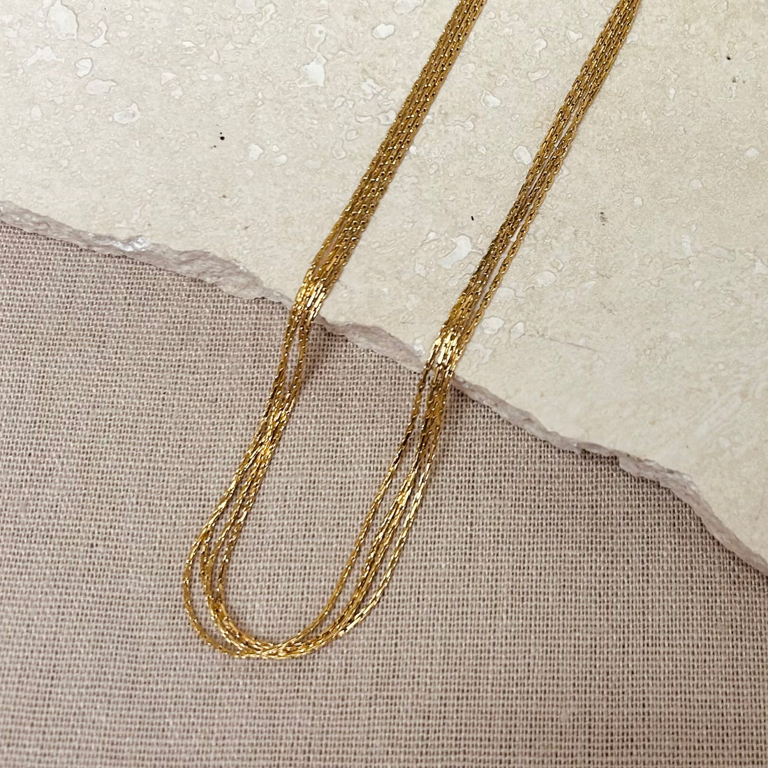 Everyday Gold Multi-strand Choker Necklace – Necklace – Little Nell Jewellery