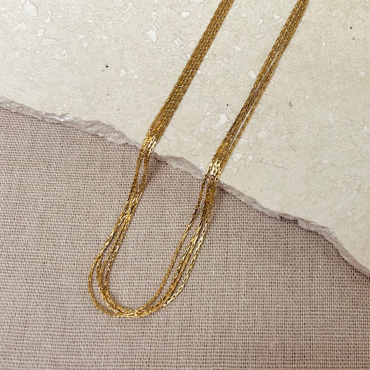 Everyday Gold Multi-strand Choker Necklace – Necklace – Little Nell Jewellery