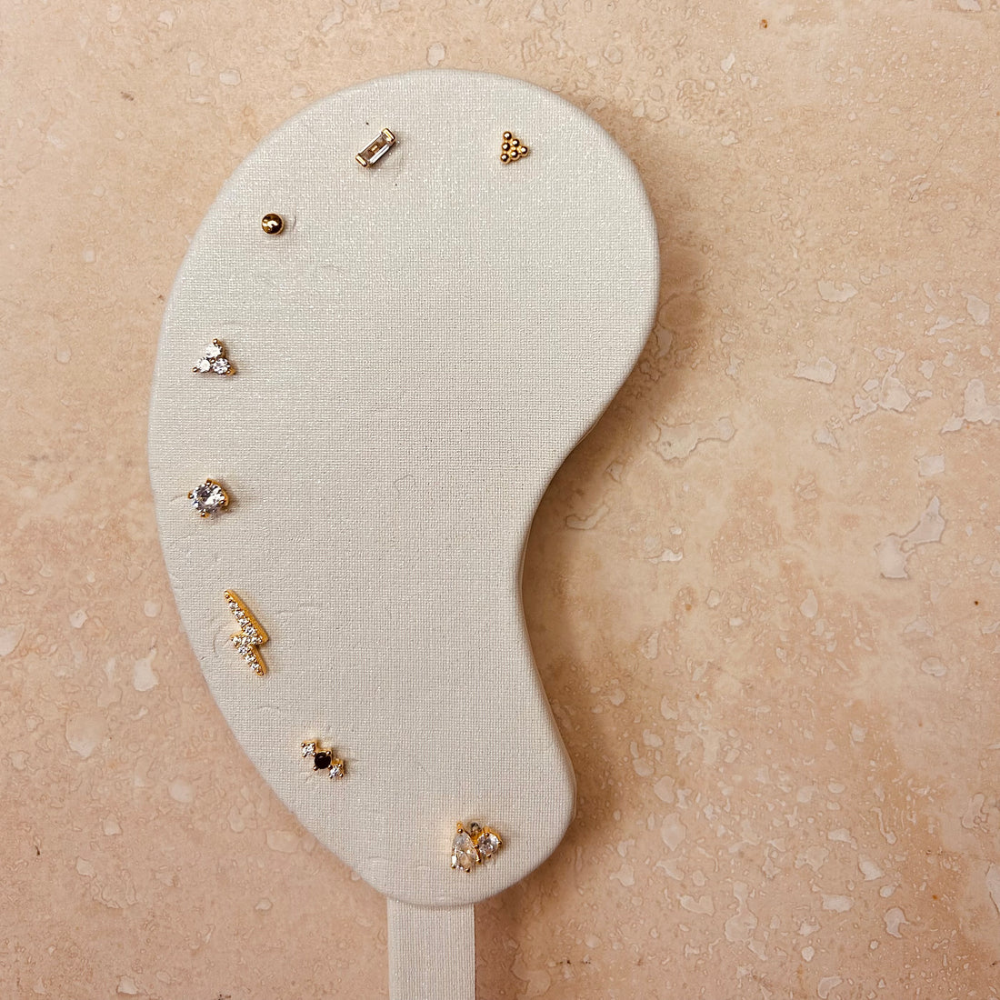 Gold Solitaire Labret – Stud Earrings – Little Nell Jewellery