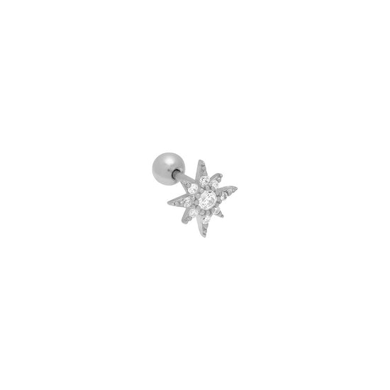 Load image into Gallery viewer, Single Jewelled Star Barbell Stud
