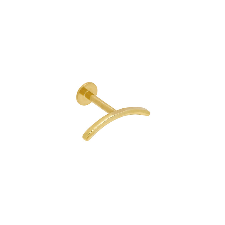 Minimal Gold Curve Labret Stud – Stud Earrings – Little Nell Jewellery