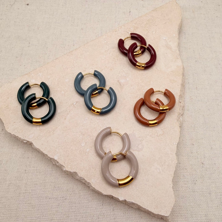 Everyday Enamel Hoops – Hoop Earrings – Little Nell Jewellery