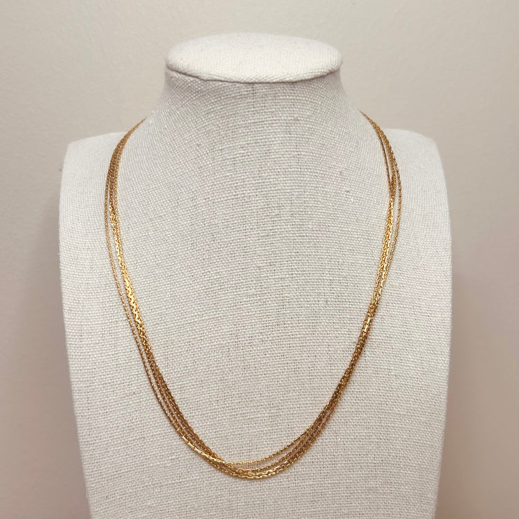 Everyday Gold Multi-strand Choker Necklace – Necklace – Little Nell Jewellery