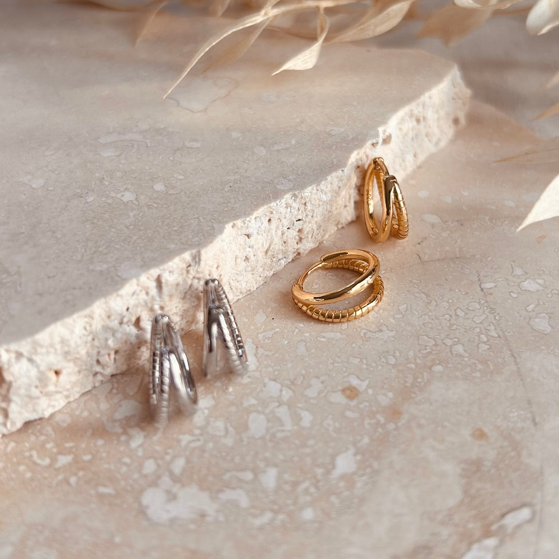 Duo Hoops – Demi Fine Hoop Earrings – Little Nell Jewellery