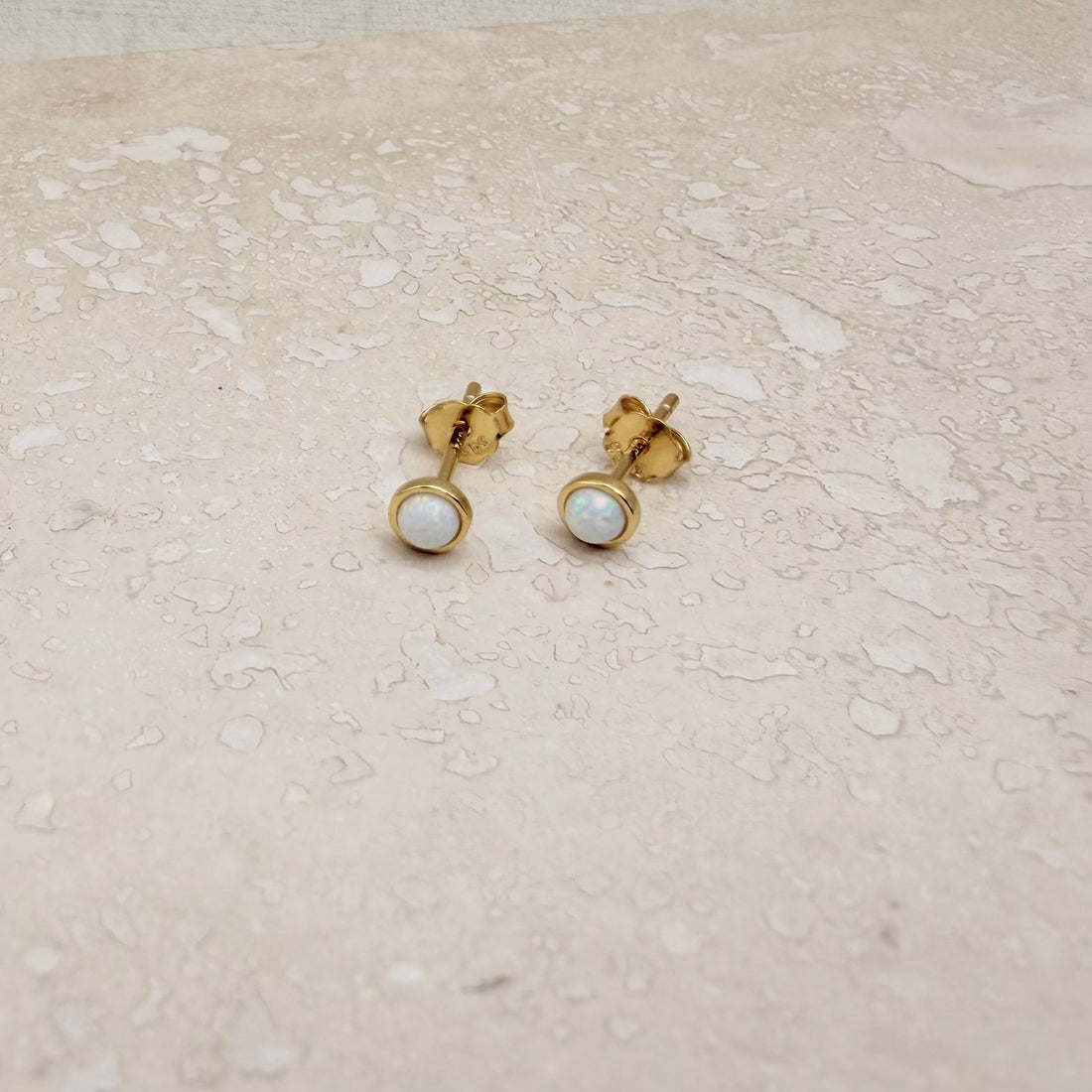 Gold Opal Studs – Stud Earrings – Little Nell Jewellery