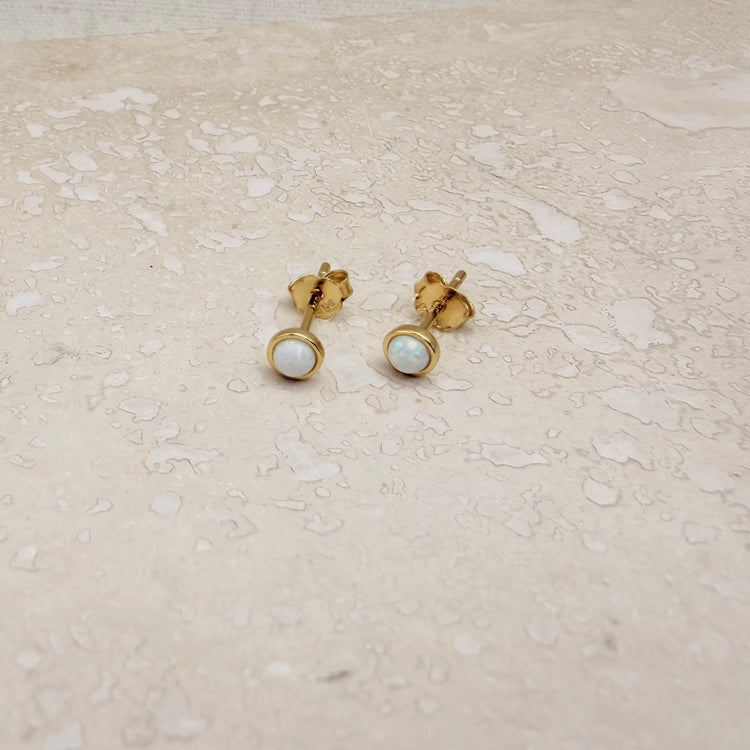 Gold Opal Studs – Stud Earrings – Little Nell Jewellery