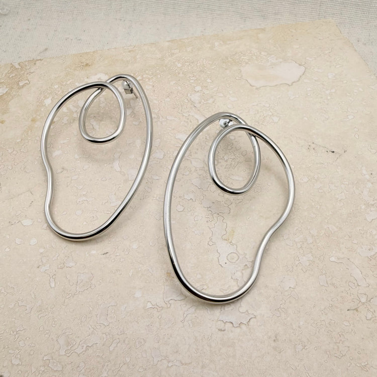 Everyday Silver Matisse Earrings – Statement Earrings – Little Nell Jewellery