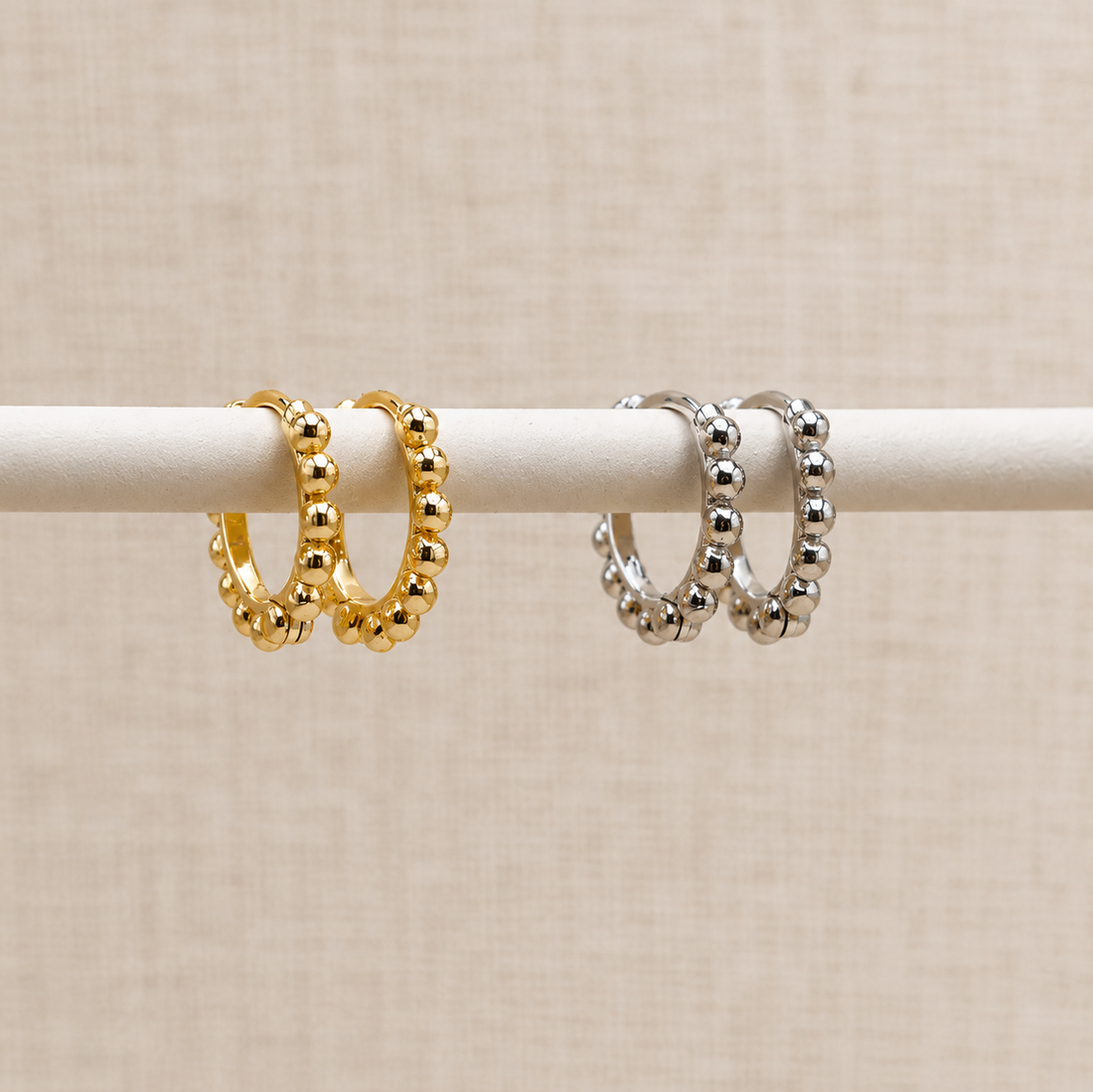 Hinged Bubble Hoops – Demi Fine Hoop Earrings – Little Nell Jewellery