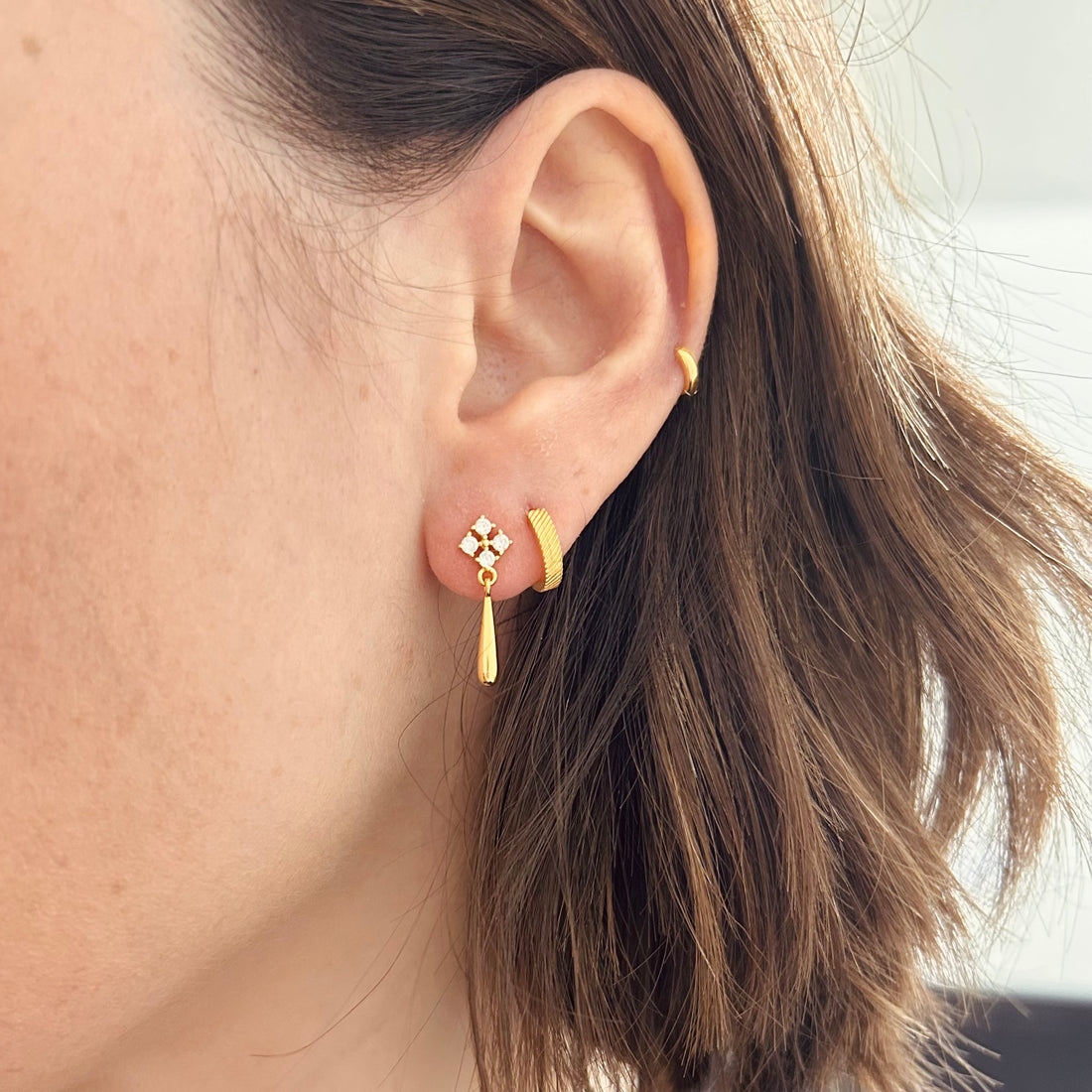 Micro Helix Hoop – Stud Earrings – Little Nell Jewellery