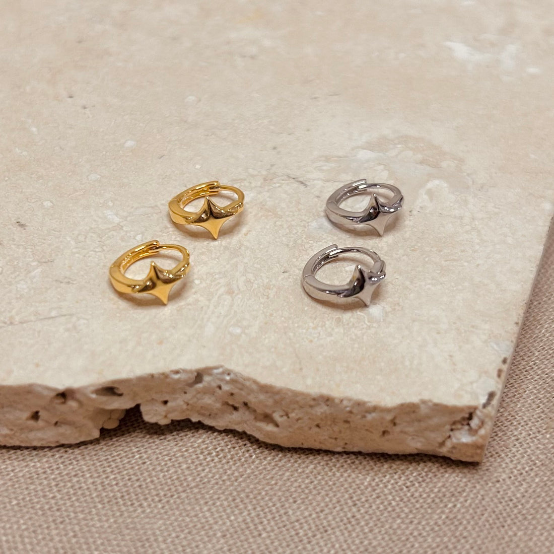 Starlight Huggie Hoops – Demi Fine Hoop Earrings – Little Nell Jewellery