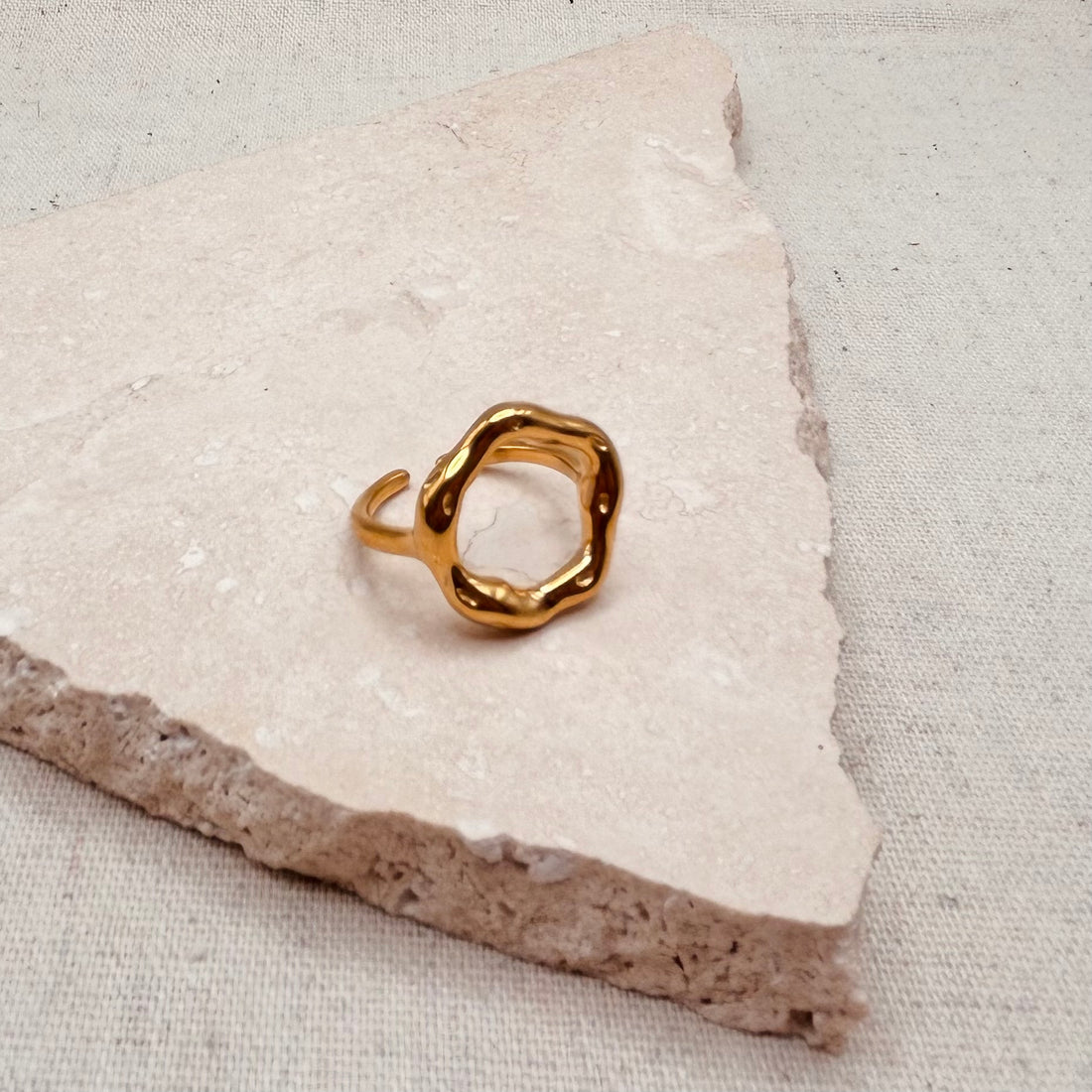 Everyday Molten Circle Ring (adjustable) – Ring – Little Nell Jewellery