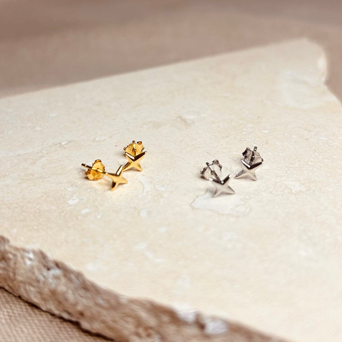 Gold or Silver Starlight Studs – Stud Earrings – Little Nell Jewellery