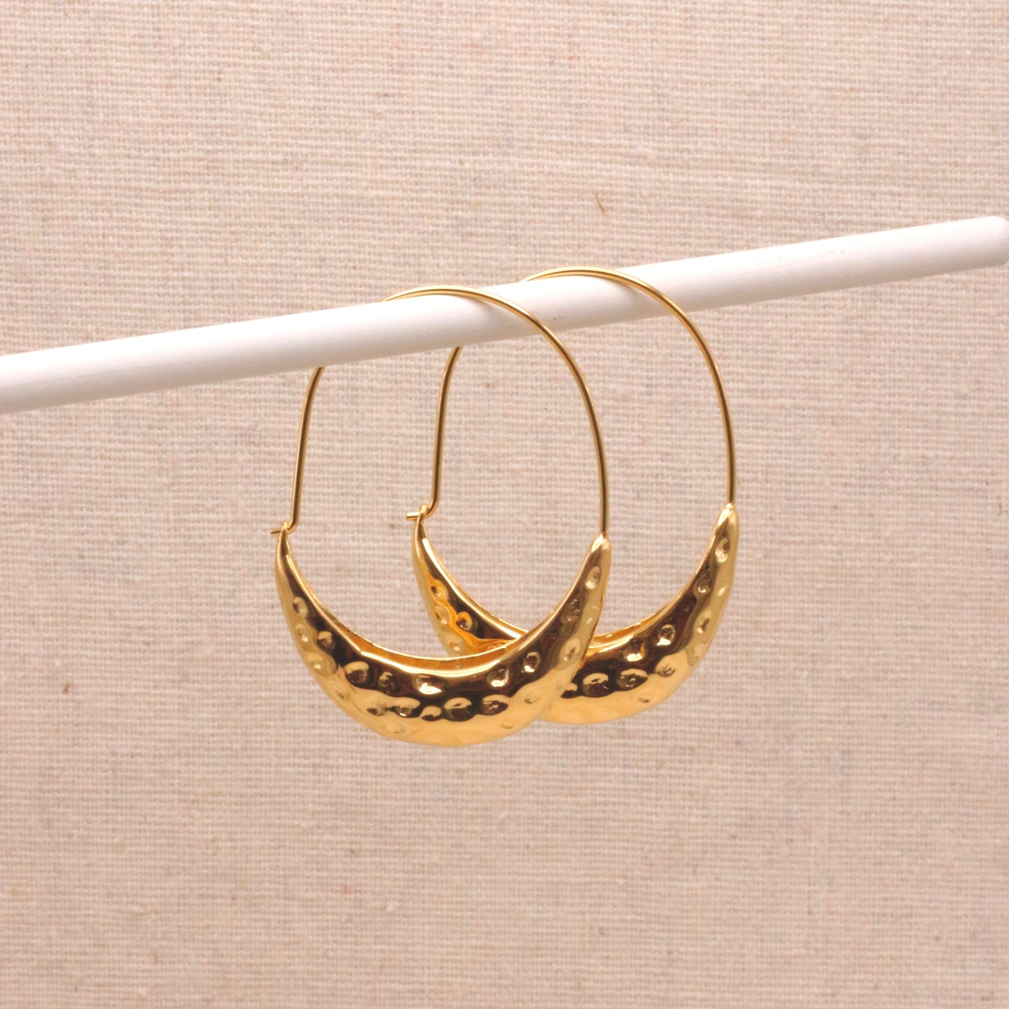 Everyday Hammered Arc Earrings