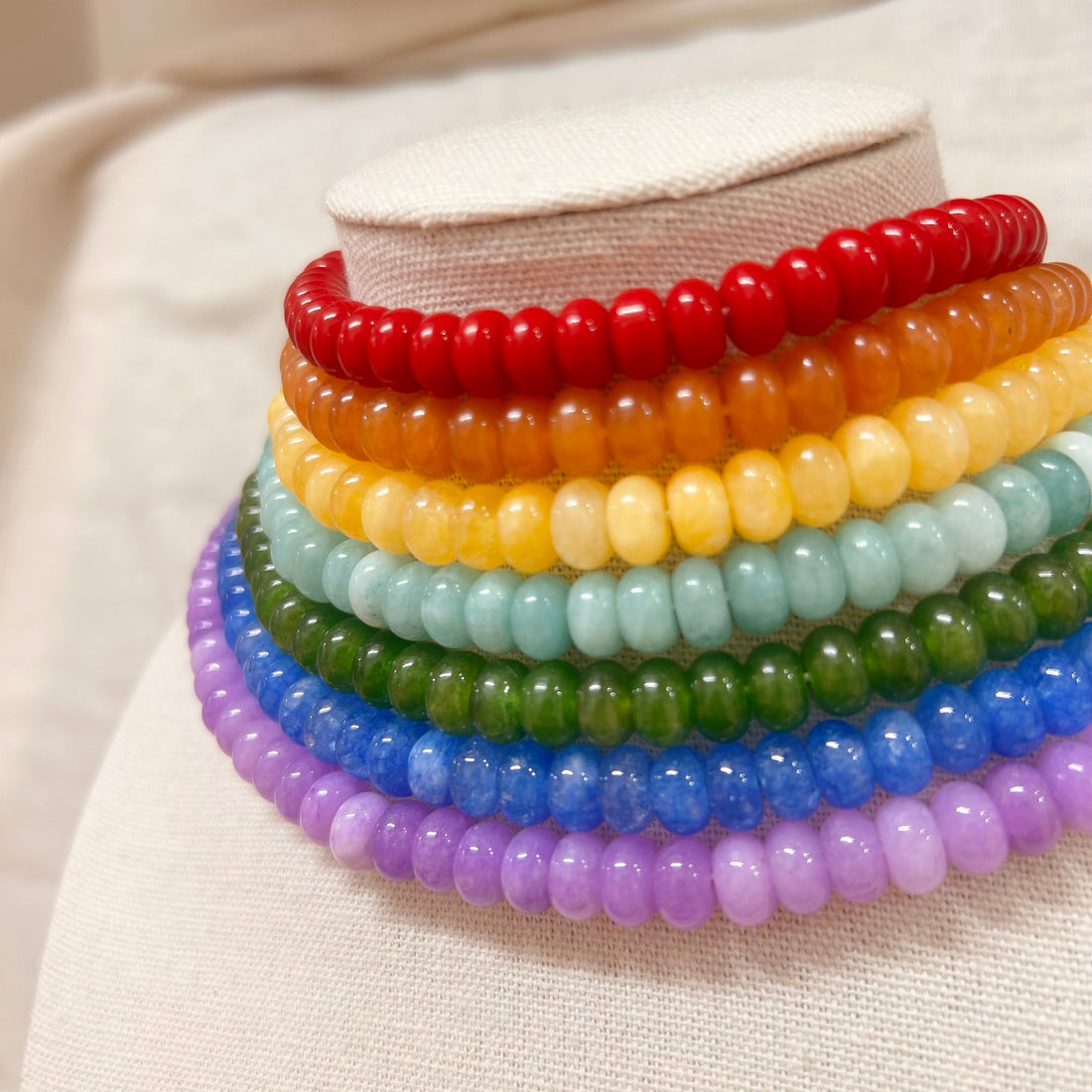Rainbow Beaded Necklaces - 7 colours – Necklace – Little Nell Jewellery