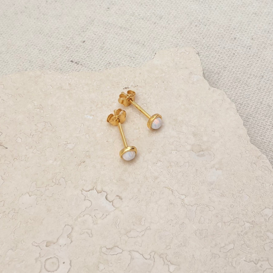 Gold Opal Studs – Stud Earrings – Little Nell Jewellery