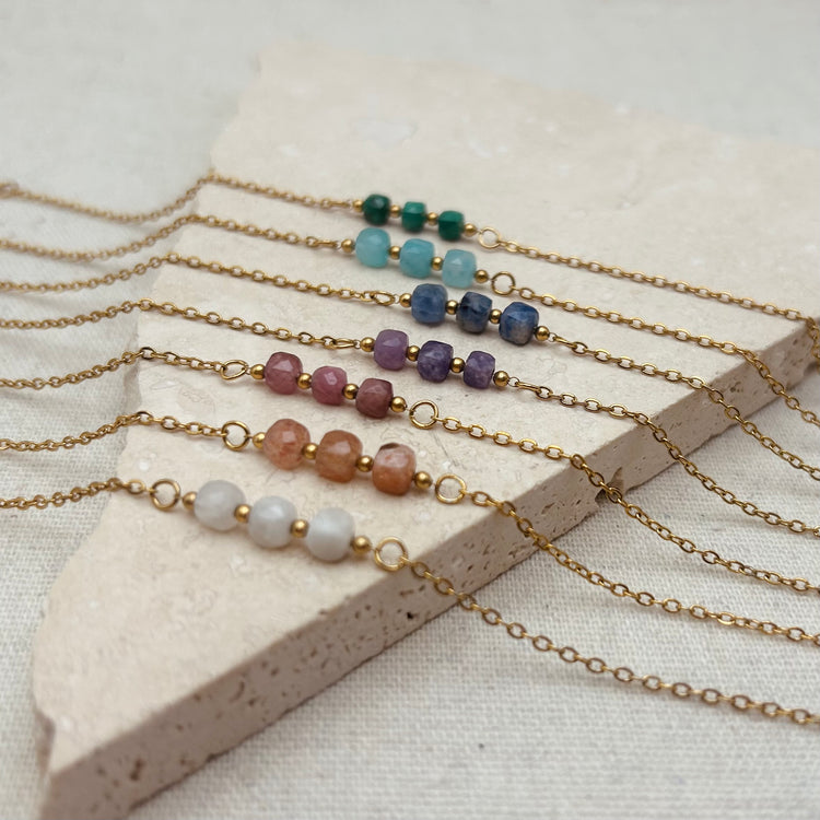 Everyday Moonstone Trio Bead Bracelet – Bracelet – Little Nell Jewellery