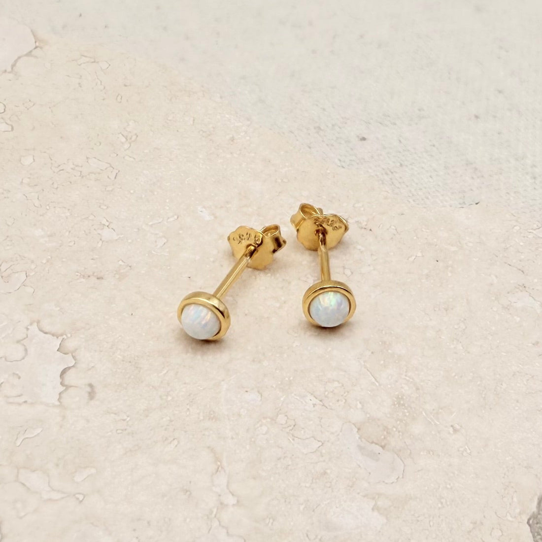Gold Opal Studs – Stud Earrings – Little Nell Jewellery