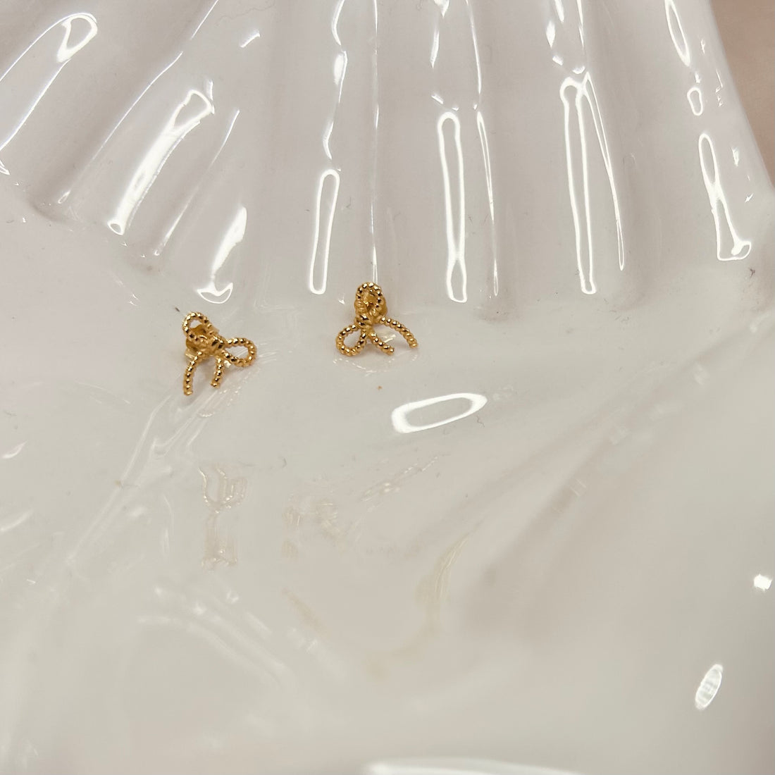 Ribbon Bow Studs – Stud Earrings – Little Nell Jewellery