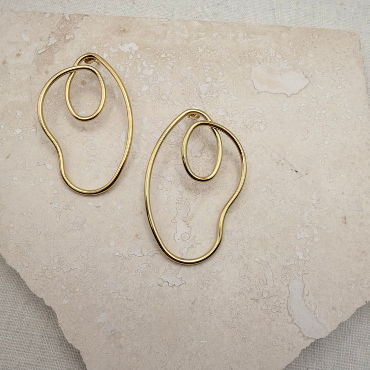 Everyday Gold Matisse Earrings – Statement Earrings – Little Nell Jewellery